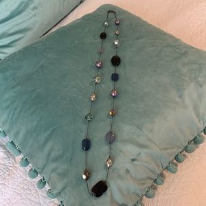 Macy’s purple silver blue long necklace